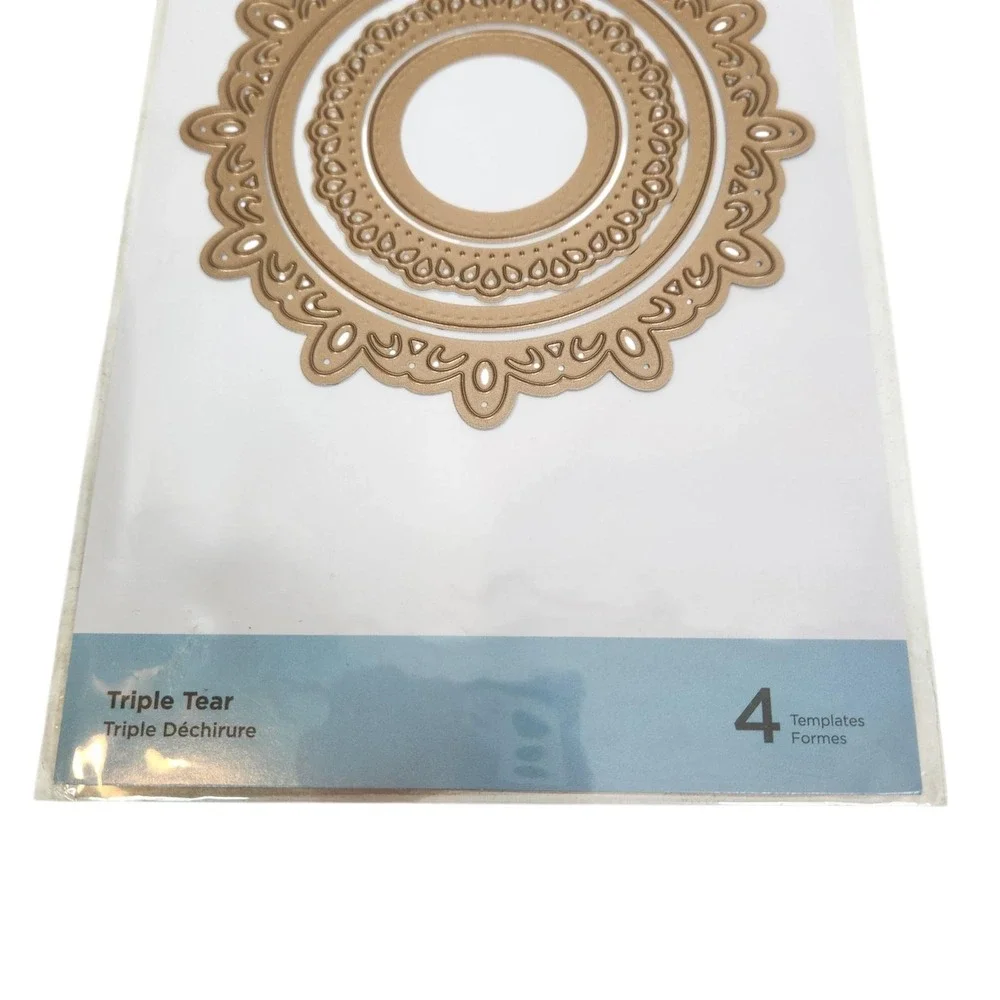Spellbinders Triple Tear Cutting Dies S4-490 4 Templates Scrapbook Cardmaking